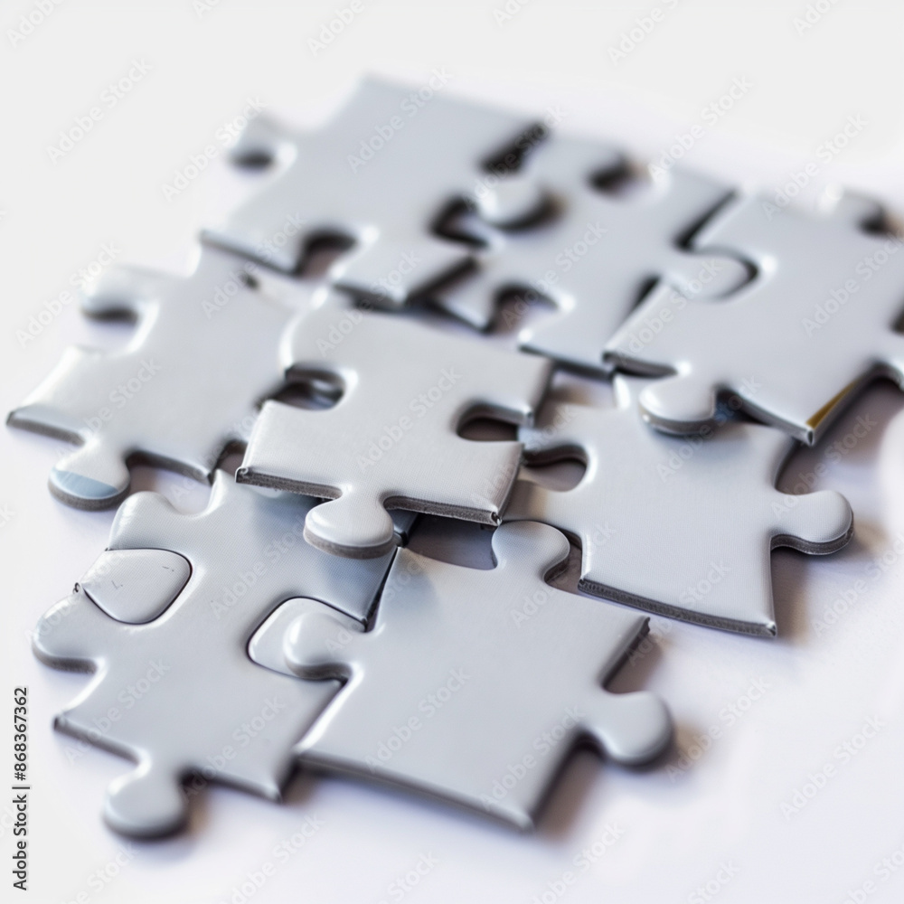 Obraz premium Colorful jigsaw puzzle pieces isolated on white background