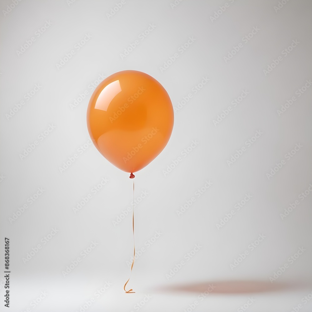 Close up isolated orange party balloon with copy space Close up isolated orange party balloon with copy space