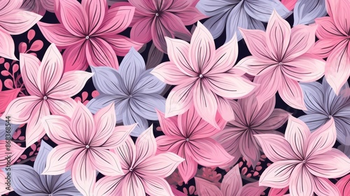 Creative Flower Doodle Themes Wallpaper Background Design Packaging Design Fashion 3 Generative AI