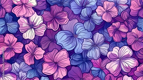 Doodle Theme Flowers Cute Generative AI