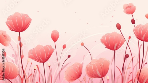 Doodle Theme Flowers Cute Generative AI