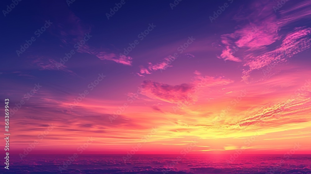 Obraz premium A View of a Colorful Sunset Over the Ocean - Generative AI