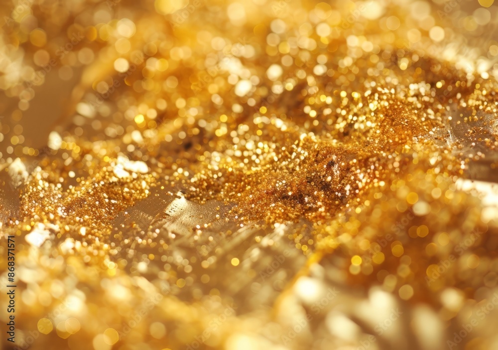 Sparkling Gold Confetti Blur Background