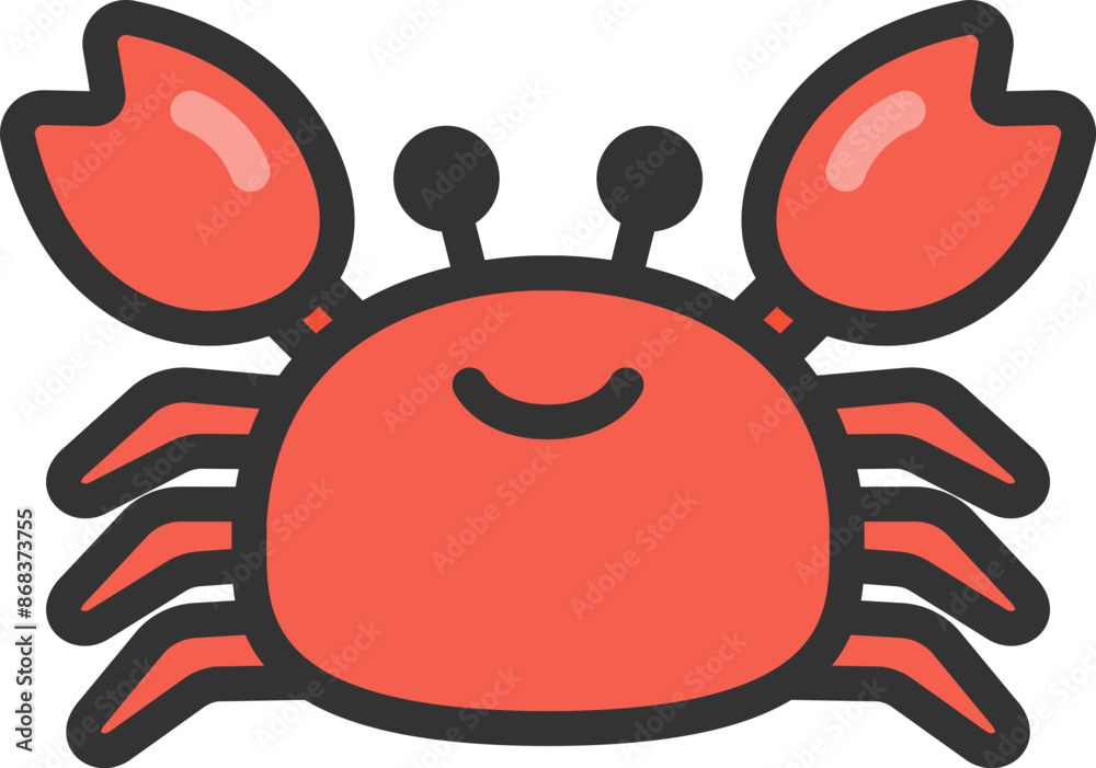 Φωτογραφία カニのアイコン（線画カラー）のイラスト