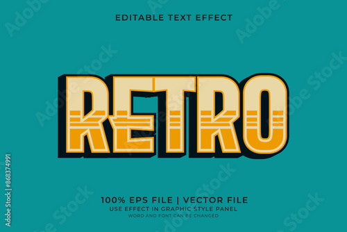 Text effect Retro editable vector, vintage retro style