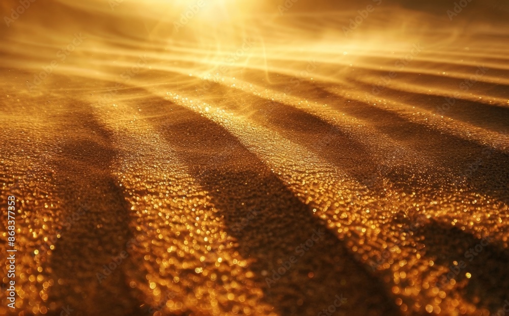 Sunlit Beach Sand with Ripples and Light Reflections Sunlit Beach Sand with Ripples and Light Reflections