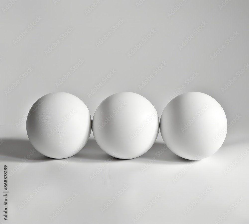 Three White Eggs on a Plain Background Three White Eggs on a Plain Background