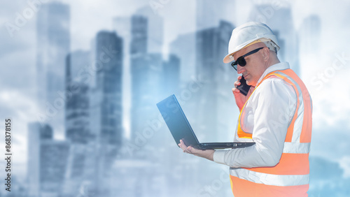 Man architect. Builder work...