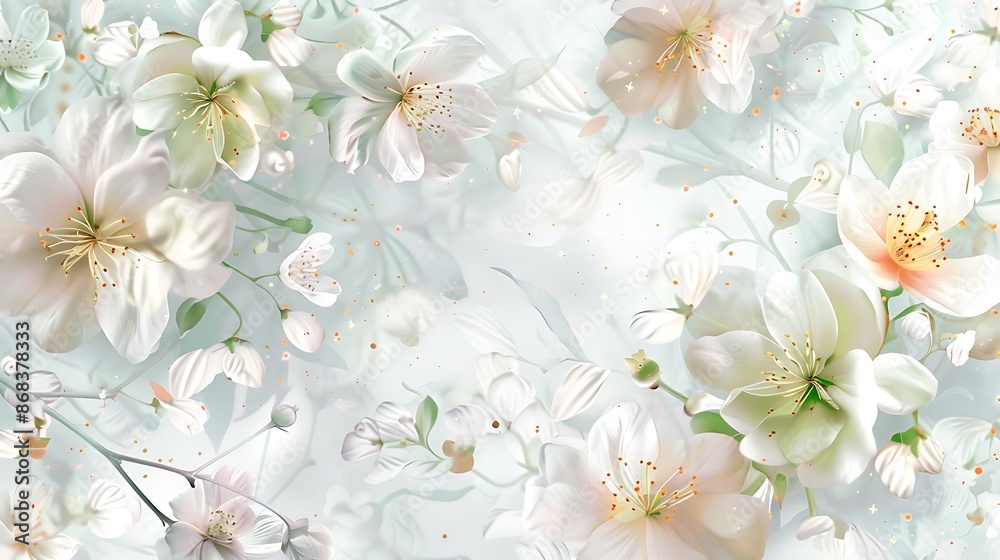 White Floral Pattern Background