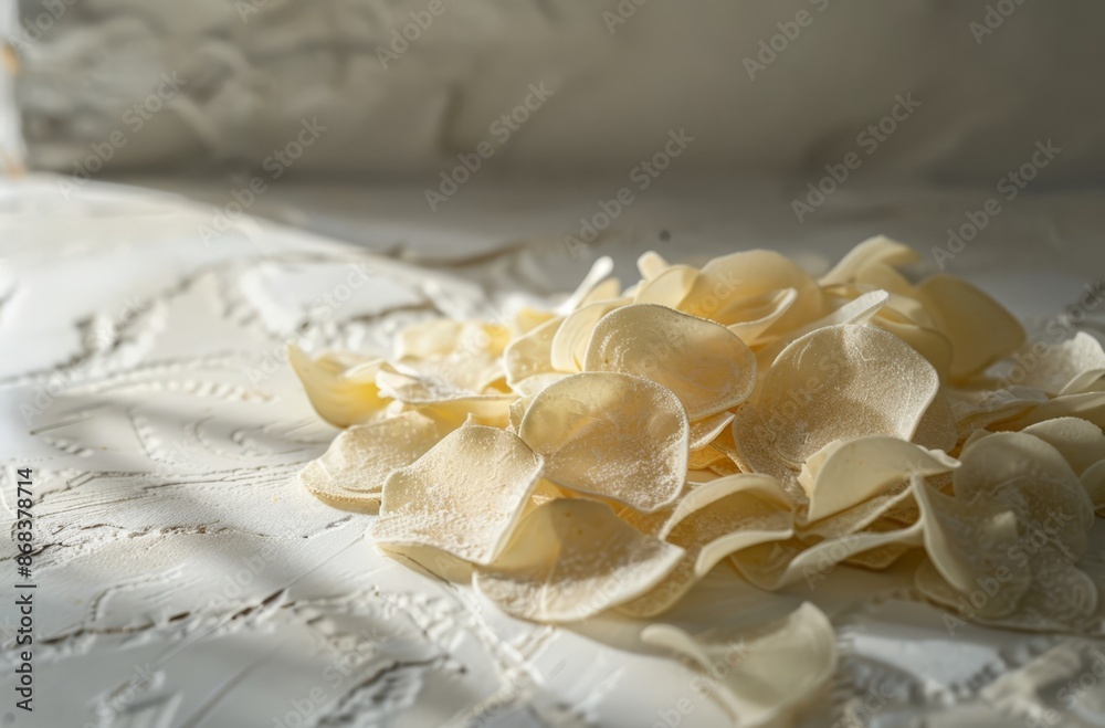 Soft Focus: Delicate White Petals on a Textured Surface Soft Focus: Delicate White Petals on a Textured Surface