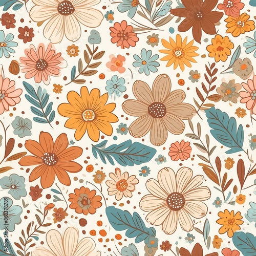 Wallpaper Mural seamless floral pattern Torontodigital.ca