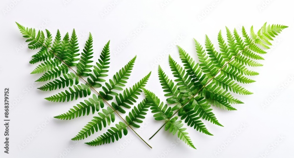Vibrant Green Ferns Arranged in a Stylized Wave Pattern Vibrant Green Ferns Arranged in a Stylized Wave Pattern