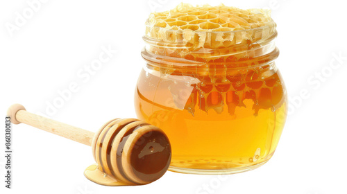 Honey jar on transparent background