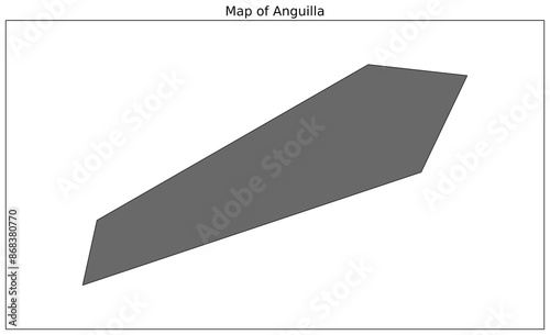 Map of Anguilla and its neighbouring territory shown alongwith grid lines