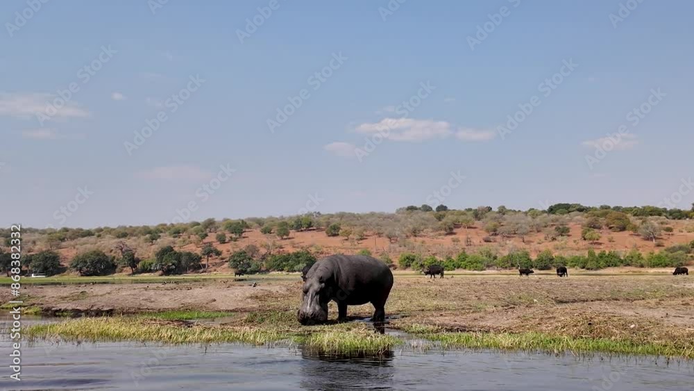 Hippopotamus In River At Chobe National Park Kasane Botswana. African Chobe National Park Kasane. Countryside Sky Clouds Rural Field. Countryside Agronomy Rural Sky Horizon. Hippopotamus In River At Chobe National Park Kasane Botswana. African Chobe National Park Kasane. Countryside Sky Clouds Rural Field. Countryside Agronomy Rural Sky Horizon.
