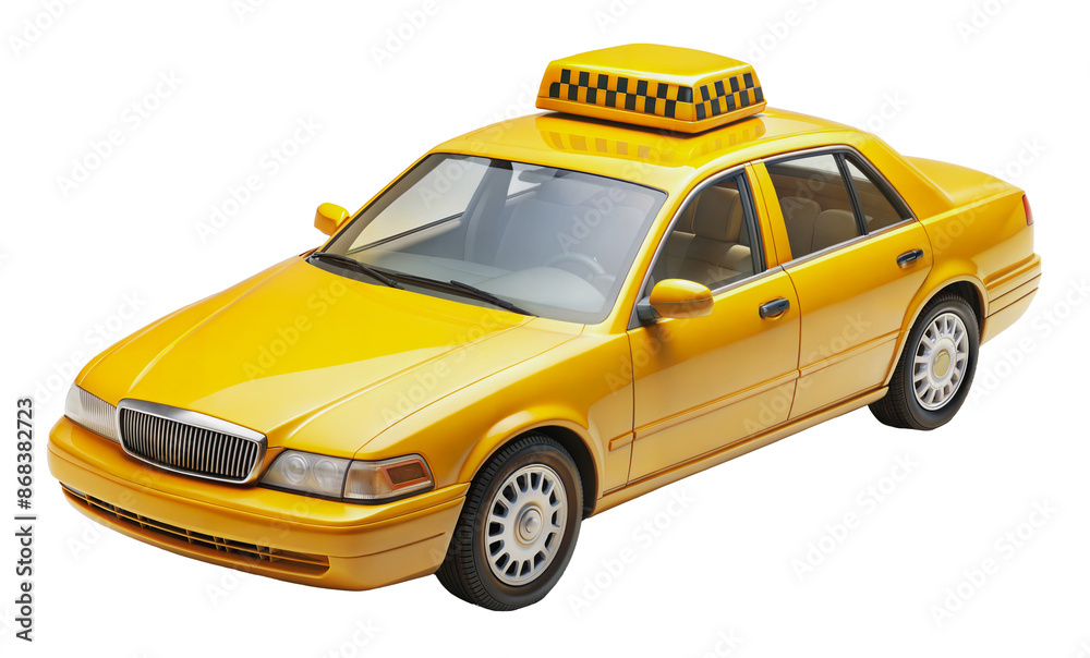 Yellow taxi cab, cut out - stock png. Yellow taxi cab, cut out - stock png.