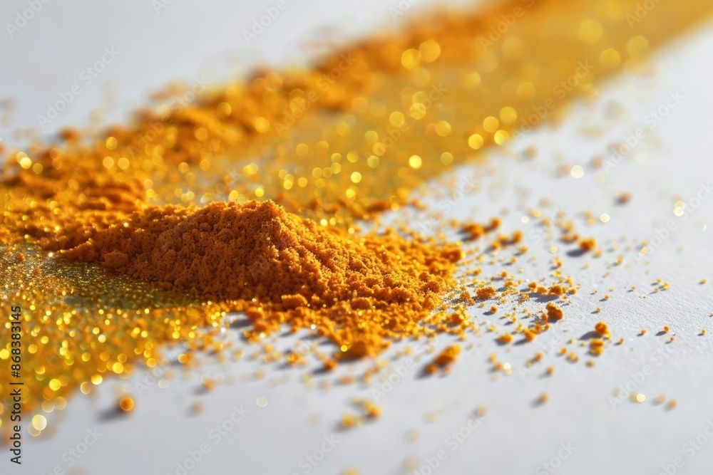 Golden Spice Pile with Blurred Background Golden Spice Pile with Blurred Background