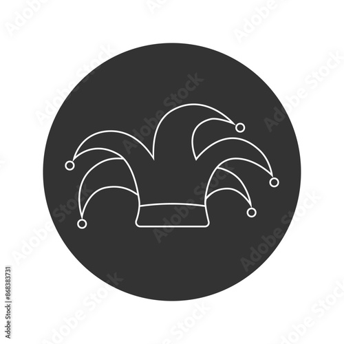 The line icon of the fool's cap. The joker icon. Simple vector illustration on a white background.