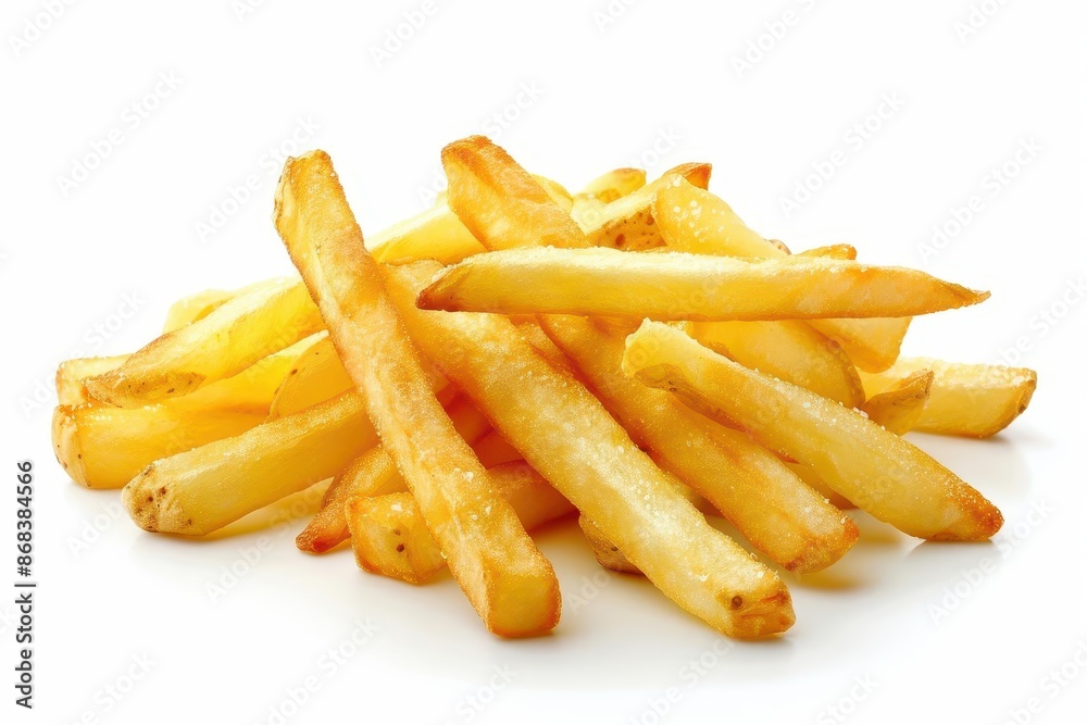 golden crispy french fries isolated on white background appetizing fast food photography golden crispy french fries isolated on white background appetizing fast food photography