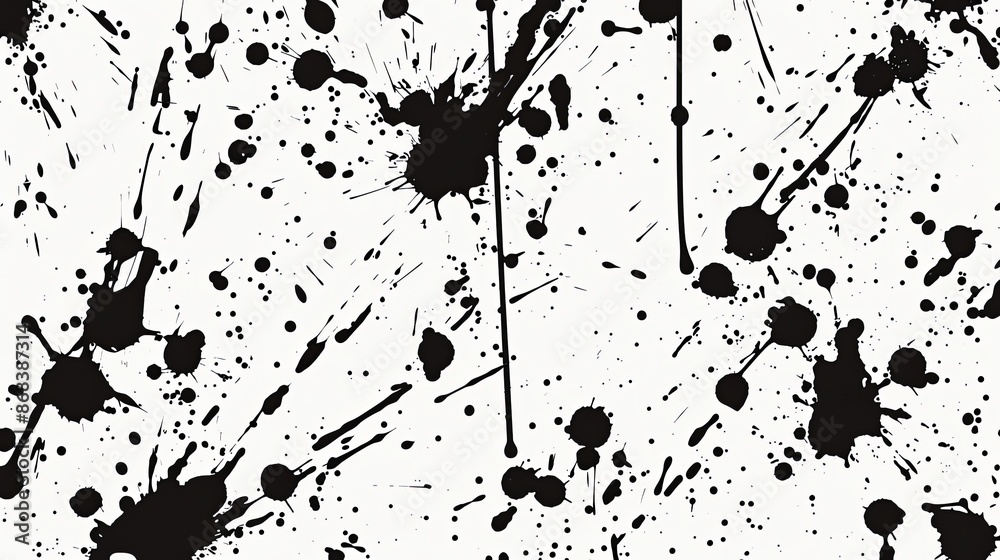 Black Ink Splatter Pattern On White Paper Black Ink Splatter Pattern On White Paper