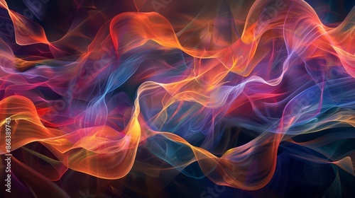 Vibrant Abstract Art with Swirling Colors