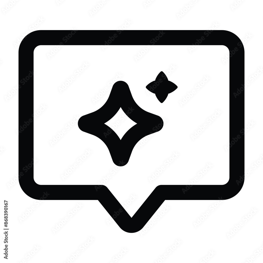Simple Ai Message icon. The icon can be used for websites, print templates, presentation templates, illustrations, etc