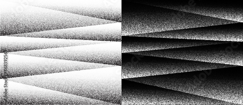 Abstract spotted background with stipple effect. Grunge wallpaper with hill style. Black dots on a white background and the same white dots on the black side.