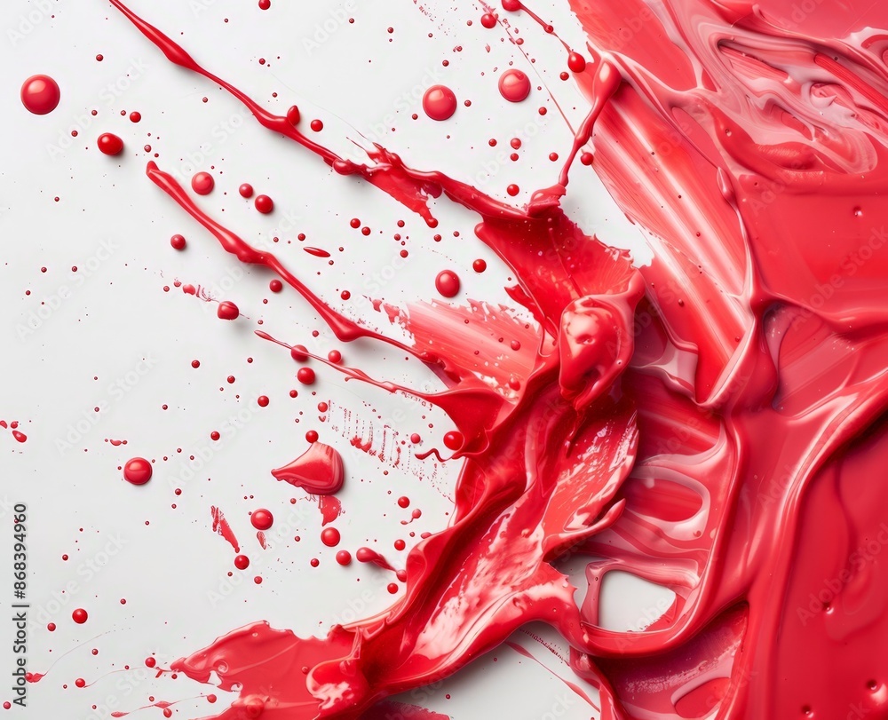Vivid Red Splatter Paint Art