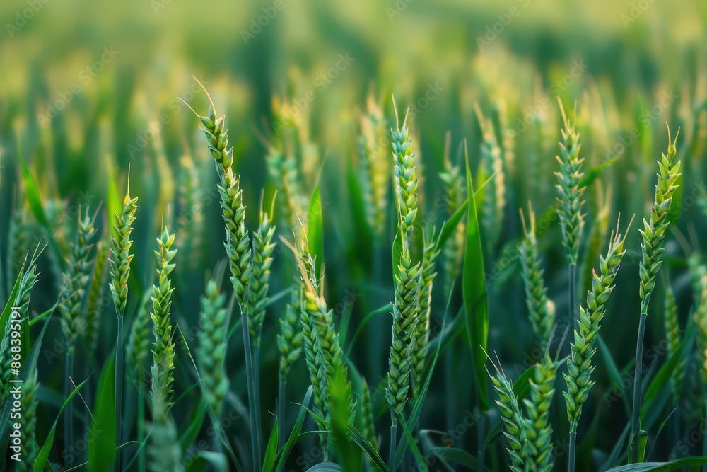 lush green wheat field at dawn illuminated by first light nature landscape photo lush green wheat field at dawn illuminated by first light nature landscape photo