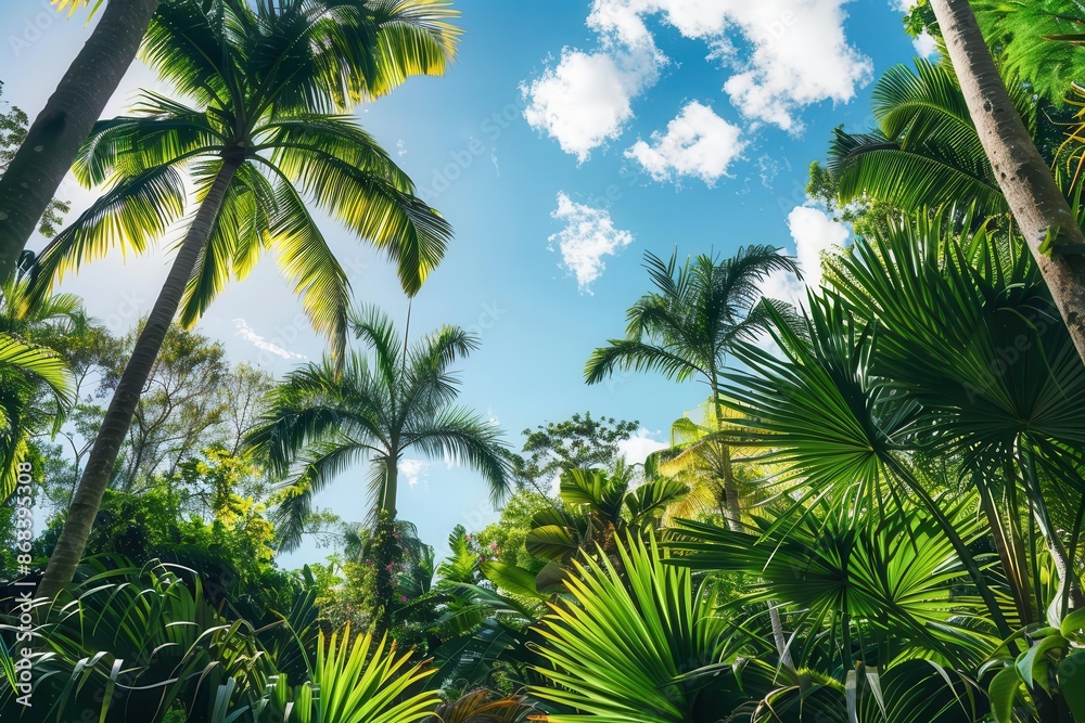 lush panoramic view of a dense tropical rainforest towering palm trees and exotic plants creating a verdant canopy evoking a sense of adventure and untamed wilderness lush panoramic view of a dense tropical rainforest towering palm trees and exotic plants creating a verdant canopy evoking a sense of adventure and untamed wilderness