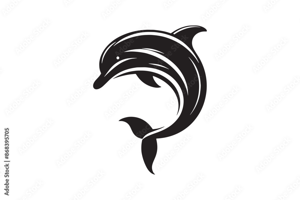 A Dolphin silhouette vector art illustration A Dolphin silhouette vector art illustration