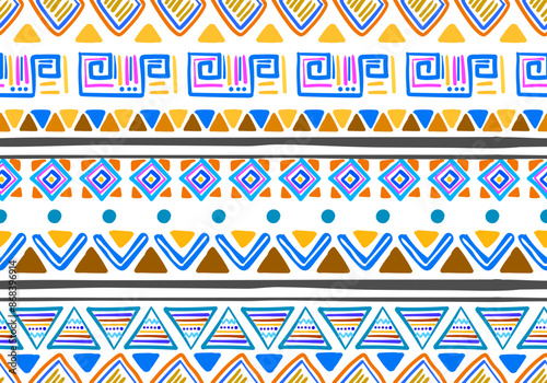 Hand drawn abstract seamless pattern.