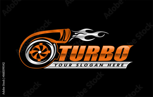 turbo diesel performance logo template emblem automotive 