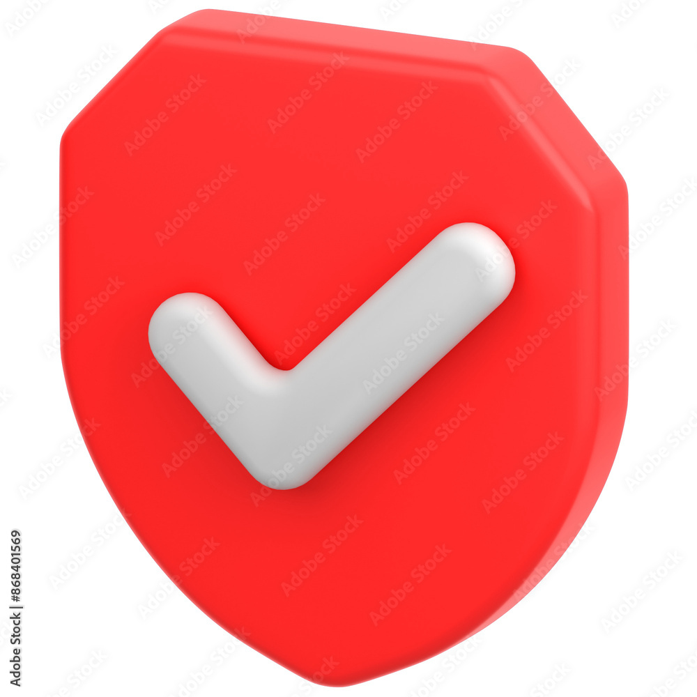 3D icon of secure shield 3D icon of secure shield