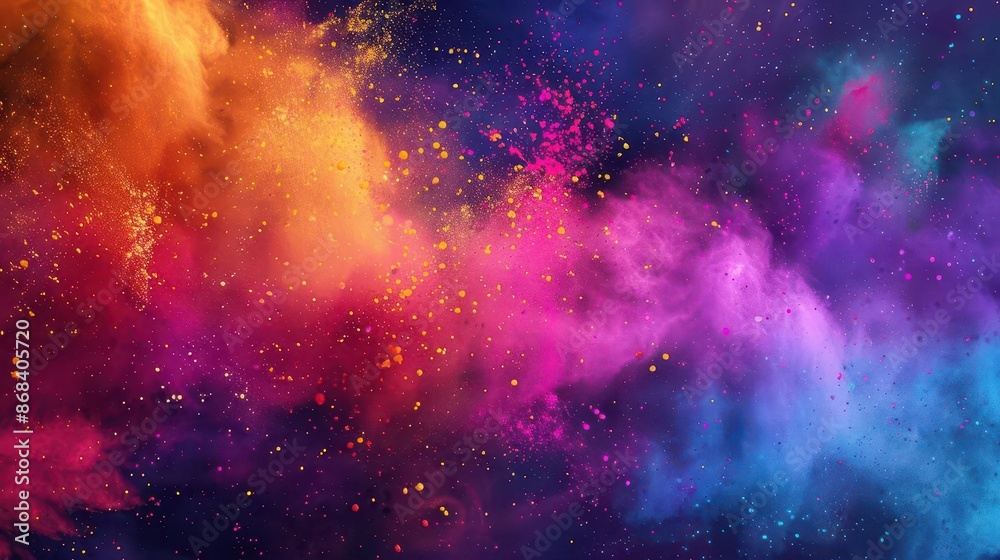 Fototapeta premium vibrant explosion of colorful holi powder paint festival of colors celebration digital illustration