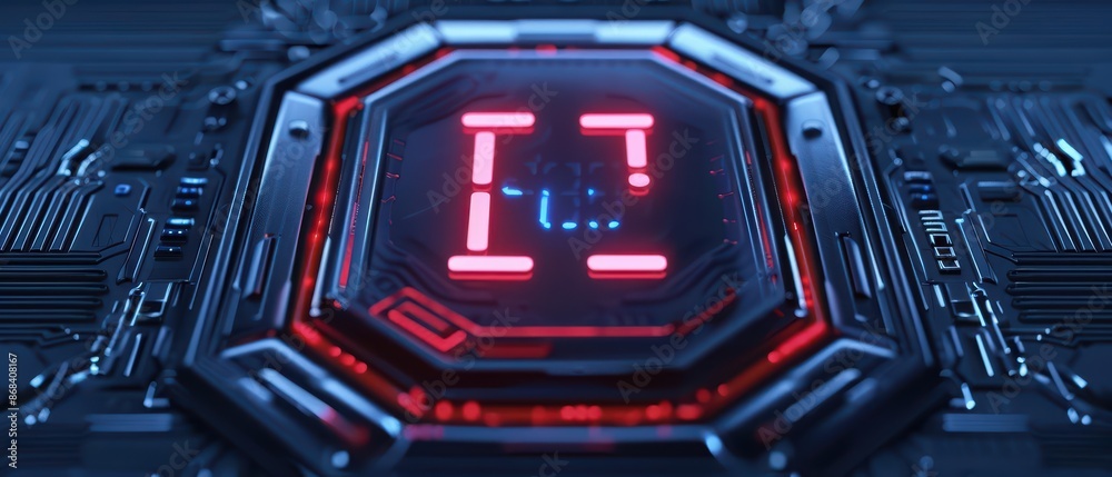 A hightech banner showcasing a streamlined digital countdown timer in a minimalist design with copy space A hightech banner showcasing a streamlined digital countdown timer in a minimalist design with copy space