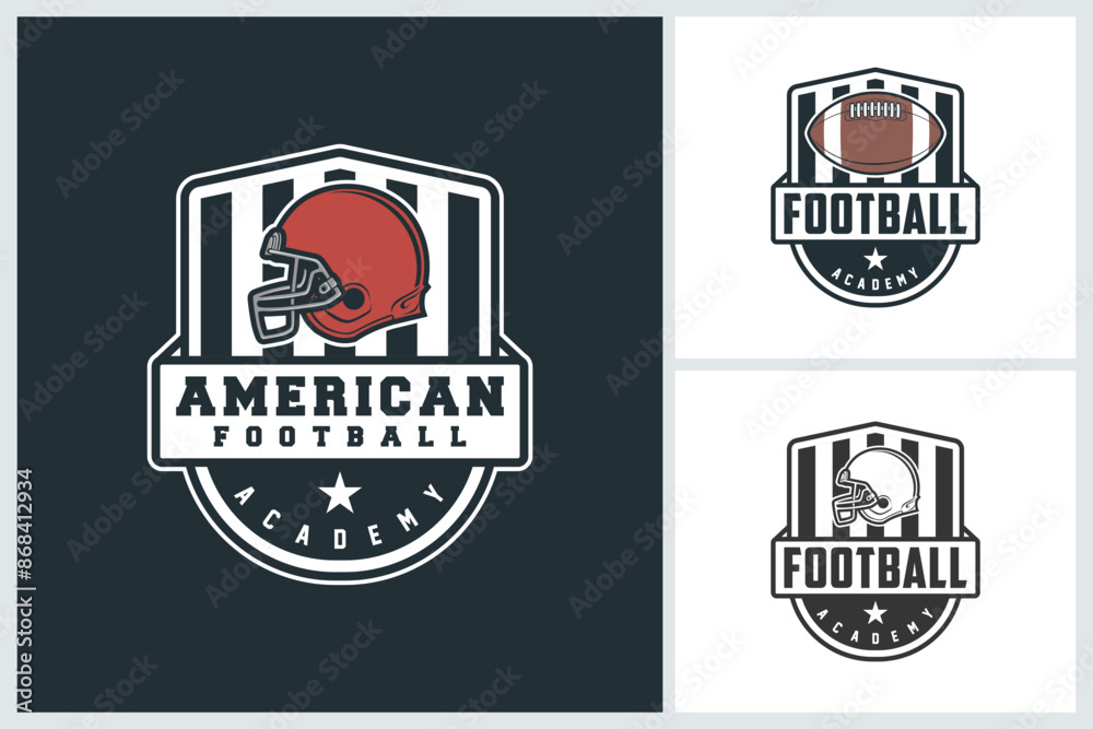 Obraz premium American football logo sport, emblem set collection, football vector illustration, american football badge logo template vector design