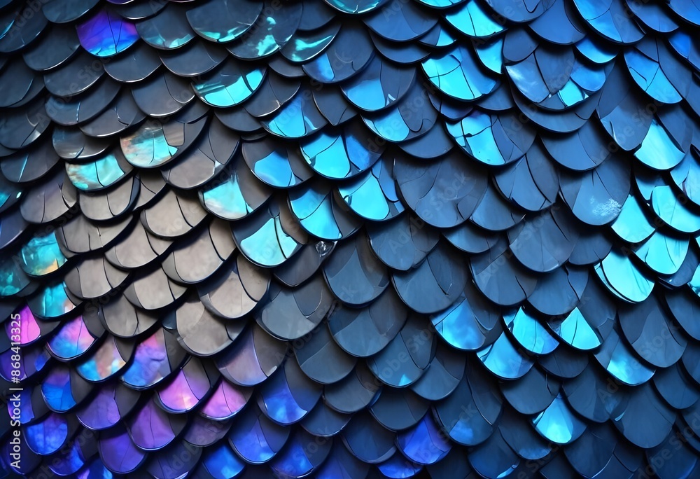Overlapping blue and gray scales, resembling the texture of a fish or reptile skin, fantasy, blue and purple, shiny, dnd Overlapping blue and gray scales, resembling the texture of a fish or reptile skin, fantasy, blue and purple, shiny, dnd