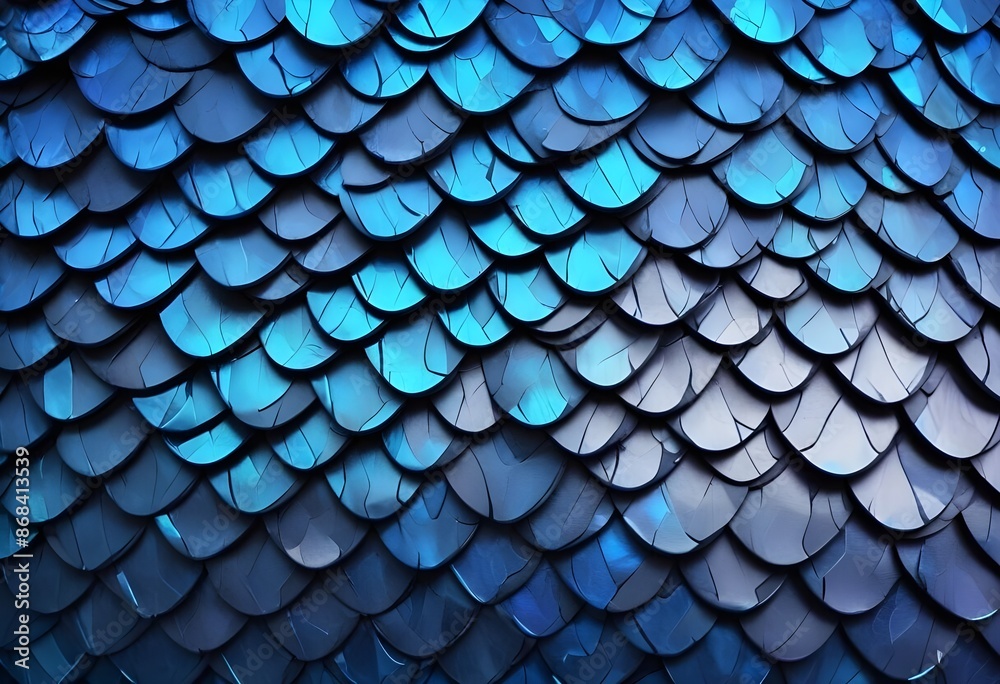 Overlapping blue and gray scales, resembling the texture of a fish or reptile skin, fantasy, blue and purple, shiny, dnd Overlapping blue and gray scales, resembling the texture of a fish or reptile skin, fantasy, blue and purple, shiny, dnd