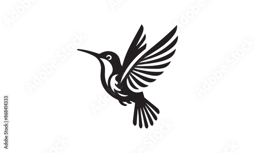 Hummingbird Icon Silhouette, Files for Cutting Cricut and Silhouette, Isolated on white background, Calligraphy t shirt design, Hand drawn lettering phrase, card, flyer EPS 10
