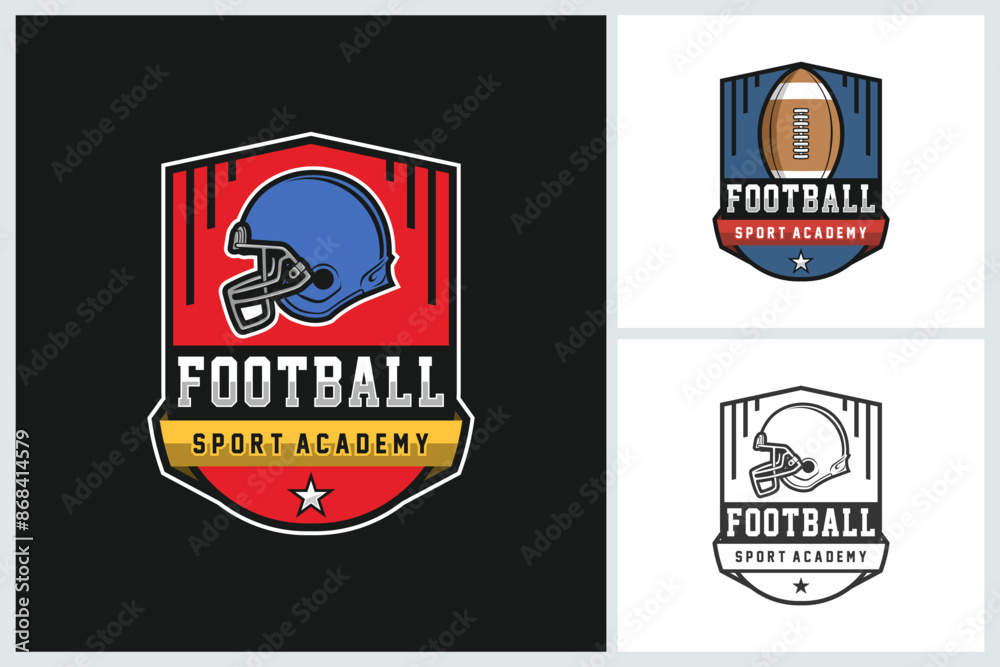American football logo sport, emblem set collection, football vector illustration, american football badge logo template vector design American football logo sport, emblem set collection, football vector illustration, american football badge logo template vector design