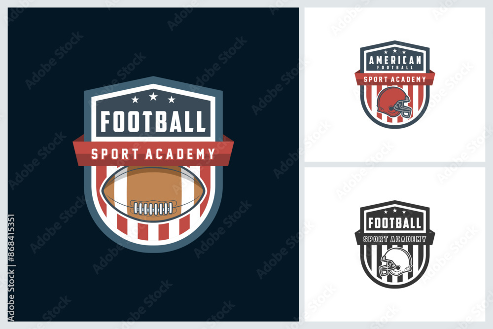 Obraz premium American football logo sport, emblem set collection, football vector illustration, american football badge logo template vector design