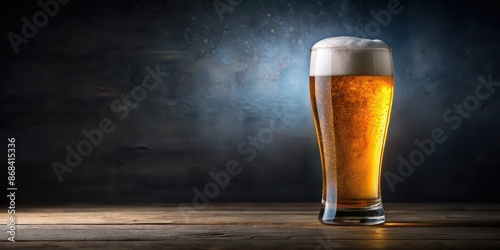 Refreshing glass of beer with foam on top , beer, drink, cold, alcohol, beverage, pub, brewery, pint, glass, foam