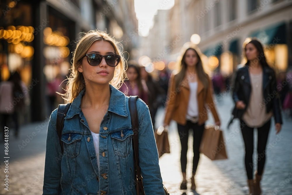Girls shopping and walking in the city Girls shopping and walking in the city