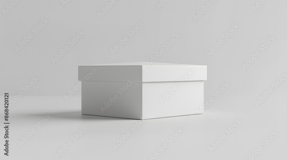 A white box with a white ribbon is open