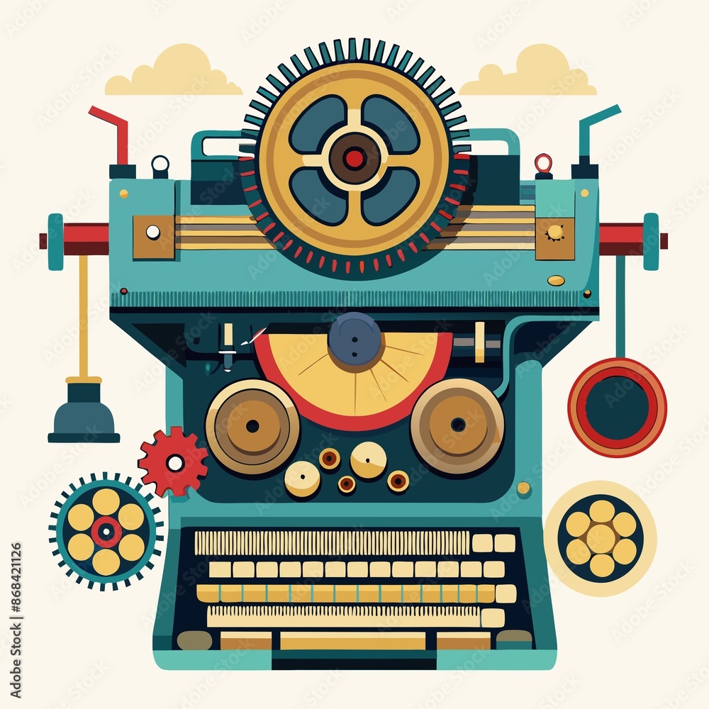 white background, typewriter, vintage, isolated, Vintage typewriter ...