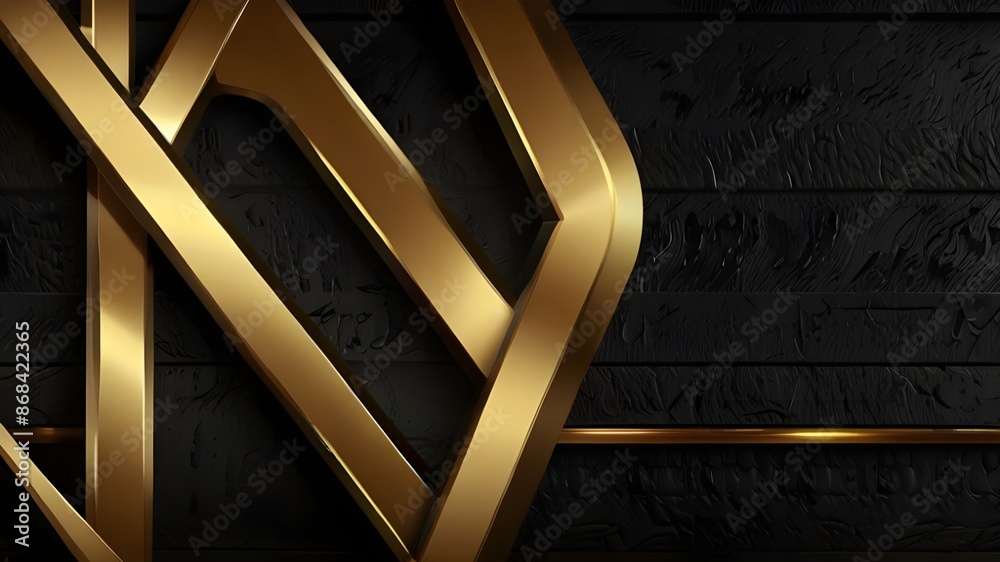 Black premium background with luxury dark V letters and golden effects ...