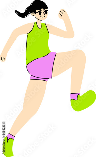 running sport character illustration