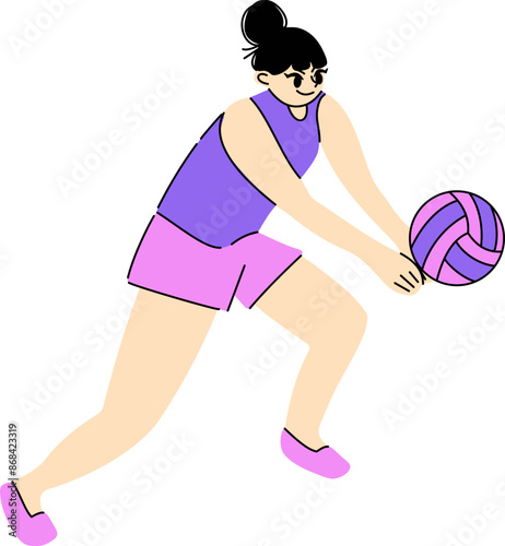 volleyball player, sport character illustration