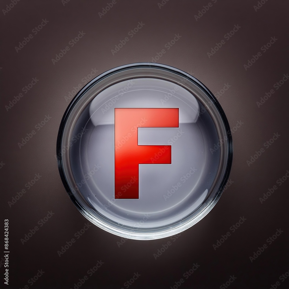 Obraz premium Red F Grade School Icon Illustration